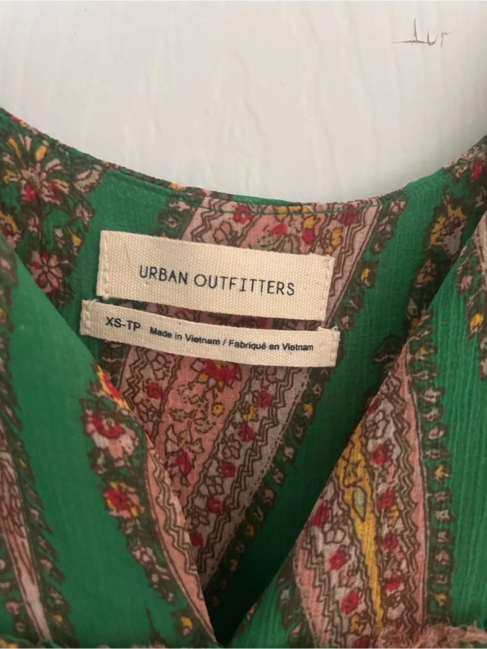 Urban Outfitters Green Paisley V-Neck Dress
